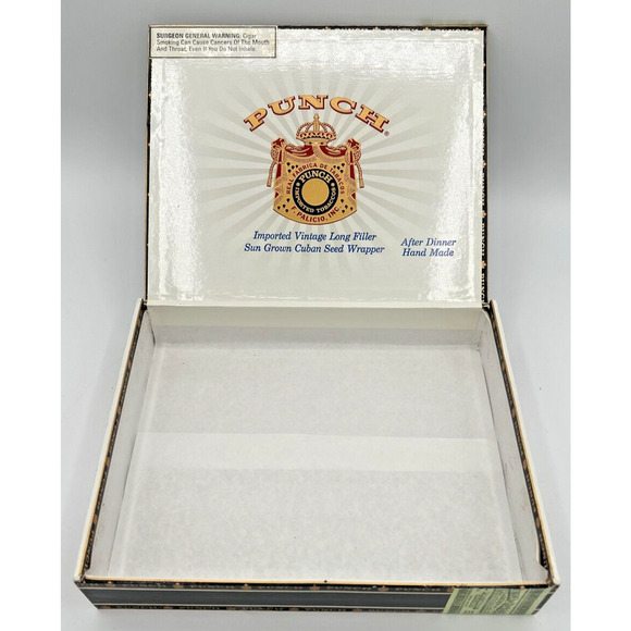 Vintage Punch Cigar Box Gold Tone Detail SKU U192 - Picture 3 of 7